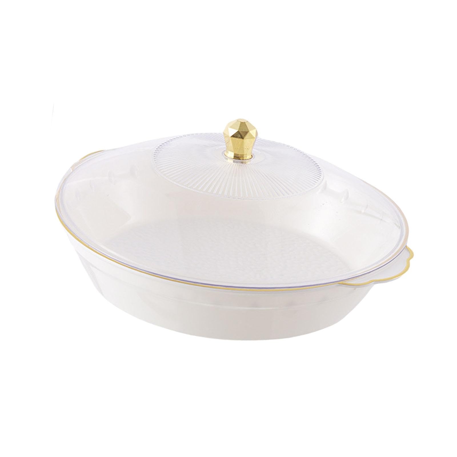 Bol à fruits avec couvercle blanc rond grand plat de service et présentoir de table