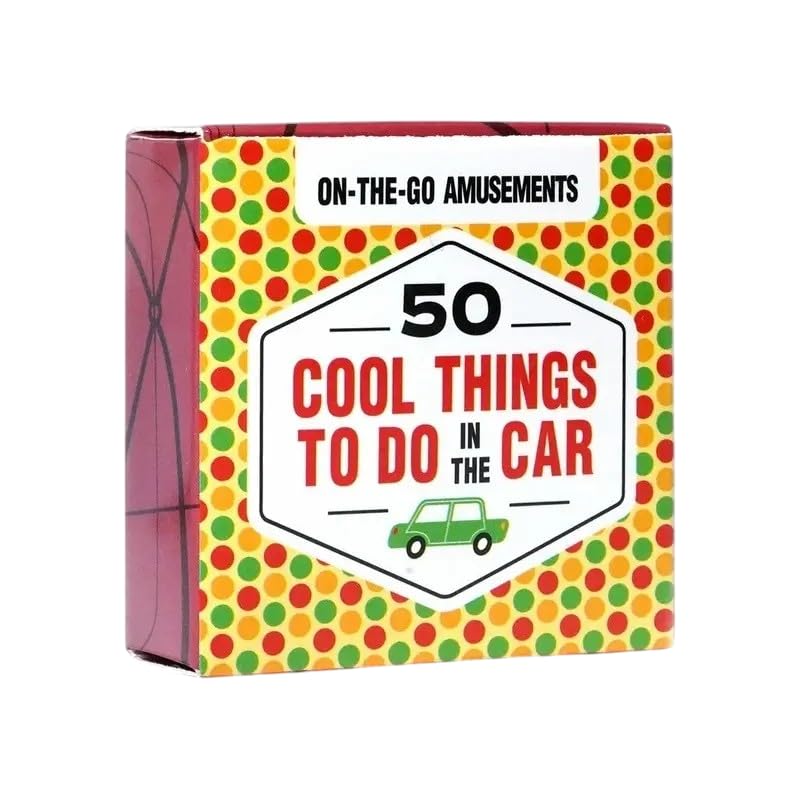 After-Dinner Amusements – Set of 4 Travel Card Games – 50 Fun Questions Each – Riddles, Conversation, Road Trip & Family Quiz – Compact 5x5cm Size for Kids & Adults (Cool Things To Do In The Car)