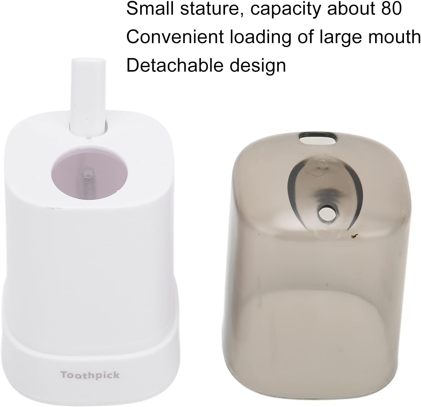 Horoper Toothpick Holder Dispenser, Toothpick Holder Thickening Automatic Toothpick Dispenser for Kitchen Restaurant Sturdy Container(White)