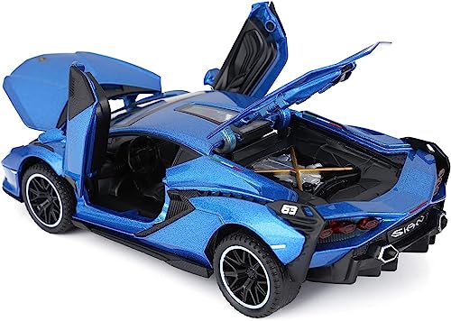 Image of 1:32 Lamborghini Sian Die-cast Metal Toy Car Pull Back Super car with Openable Doors with Sound and Light for Gifts Toys for Kids