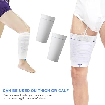 4 Pcs Catheter Leg Bag Holder Urine Bag Holders Stay in Place Carer Leg Bag Sleeves Urinary Drainage Bags for Men or Women (Medium)