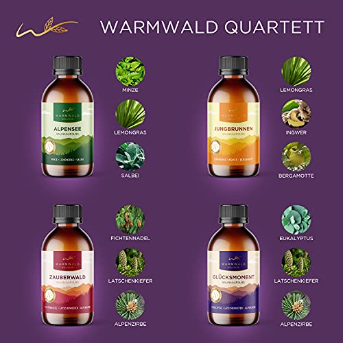 Warmwald - Saunaaufguss - Sauna Aufgussmittel mit natürlichen ätherischen Ölen - Saunaöl - Saunaduft (QUARTETT - 4 x 100ml) 2
