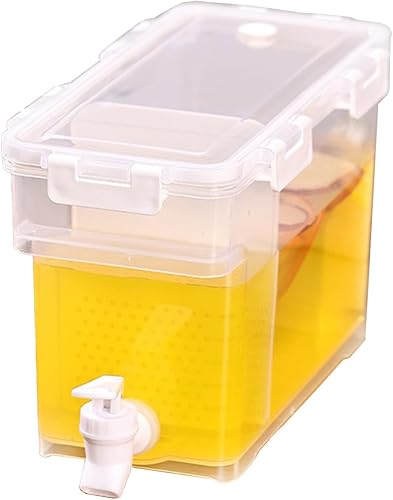 Miniatura 8 de DCQRY Hervidor frío con grifo en el refrigerador, dispensador de bebidas para refrigerador, jarras de agua de plástico, tetera de frutas, cubo de