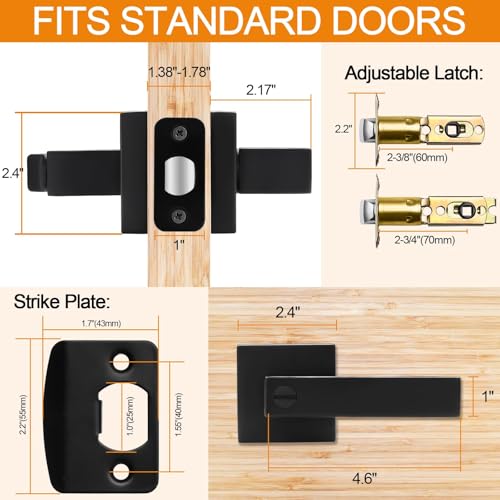 Sopoby SOP-1146US 10 Pack Matte Black Door Handles Privacy Door Levers thumb #5