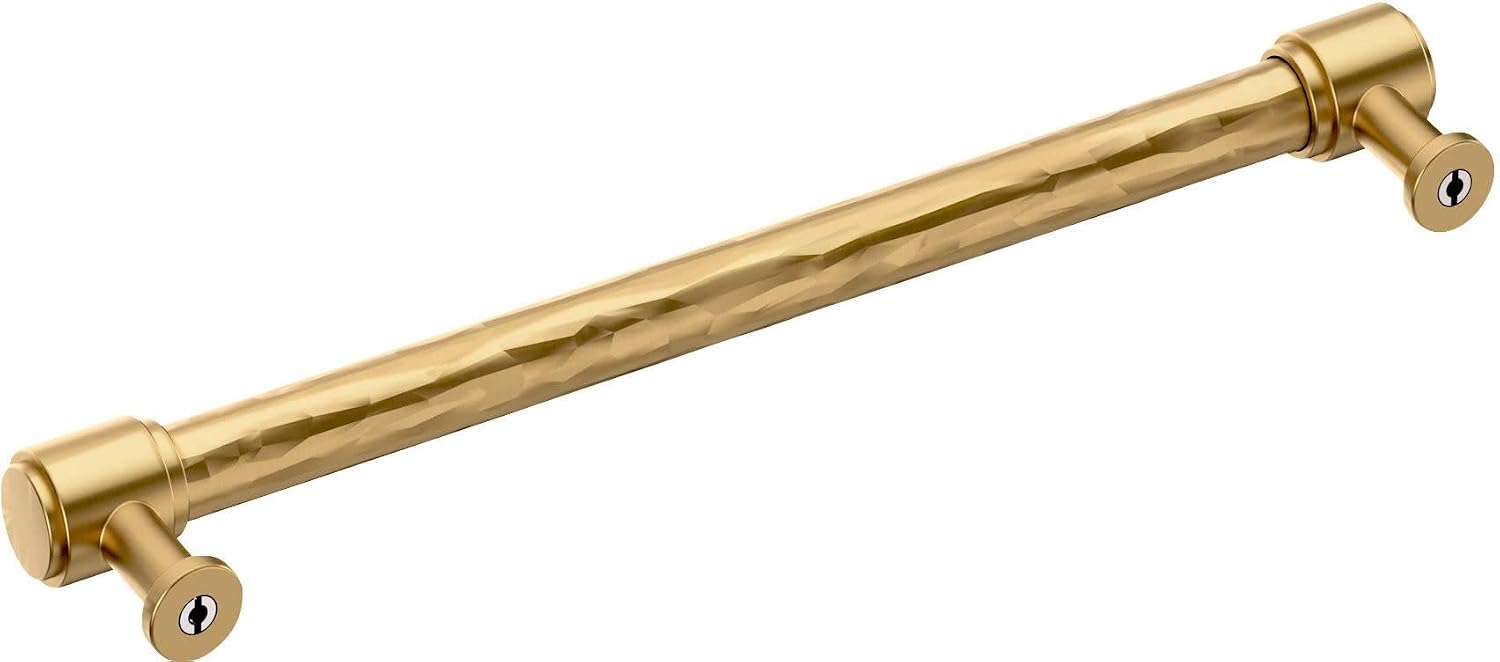 Signature Hardware 954060-O-81316 Lazzara 8-13/16 Inch Center to Center Hammered Bar Cabinet Pull - Brushed Gold