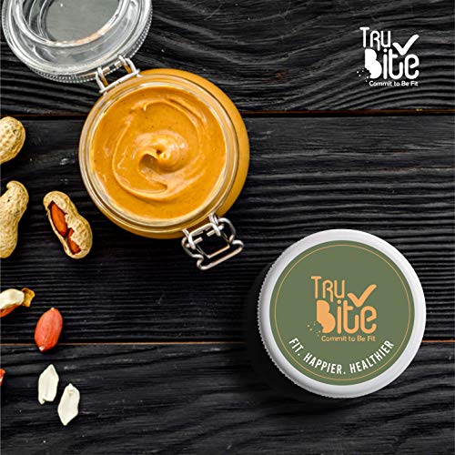 Image of Trubite Natural Peanut Butter (Creamy) (350g) | Unsweetened | 30g Protein | Non GMO | Gluten Free | Cholesterol Free (350G)
