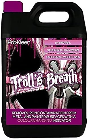 Pro-Kleen Troll's Breath Iron Contamination Fallout Remover - Safe to use on all Wheel Types - pH Neutral with Colour Indicator (5 Litre)