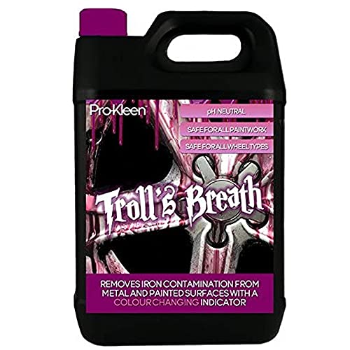 Pro-Kleen Troll's Breath Iron Contamination Fallout Remover - Safe to use on all Wheel Types - pH Neutral with Colour Indicator (5 Litre)