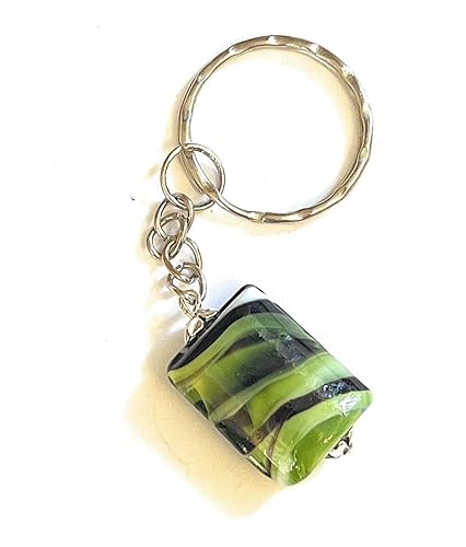 Lime Green Glass Keyring