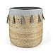 Kosz z juty z bawełnianymi frędzlami, mały, kosz do przechowywania, kosz dekoracyjny, donica, ręcznie wykonany