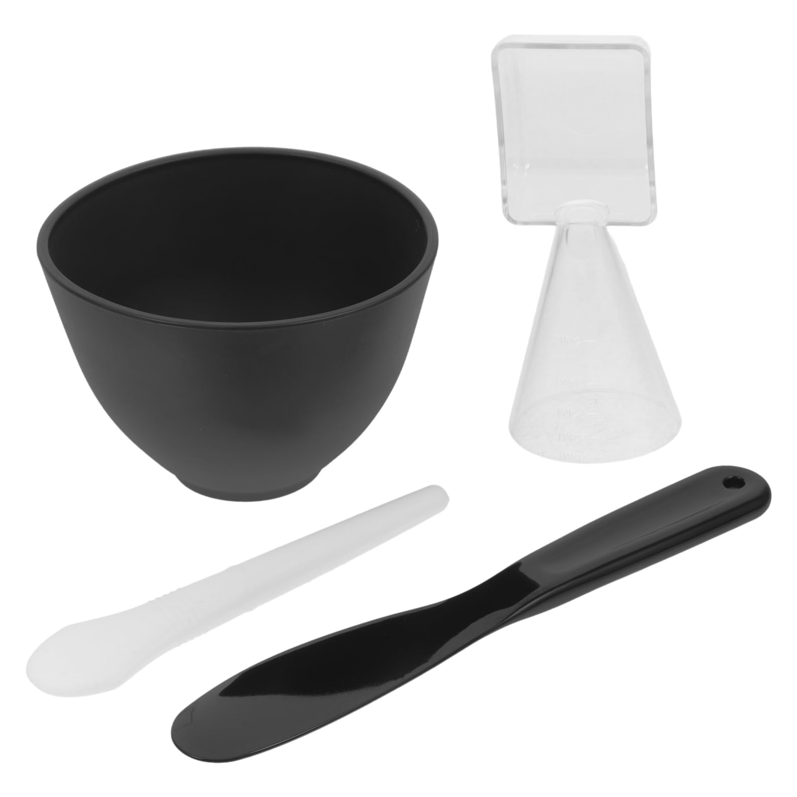 SEWOART Silicone Facial Mask Bowl Set Mixing Spoon Applicator Skincare Diy Kit Black
