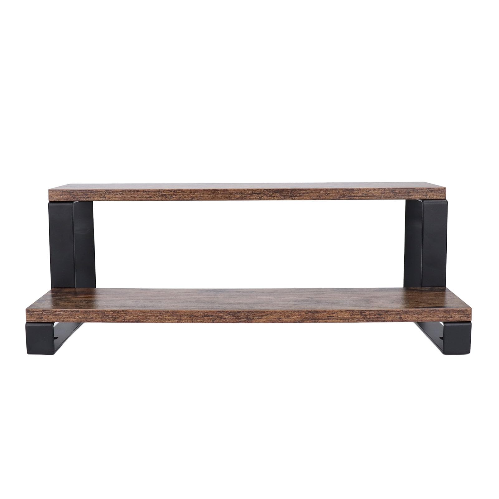 Soporte elevador de madera de 2 niveles, organizador de perfume, estante de exhibición de especias, ideal para muñecas y aperitivos