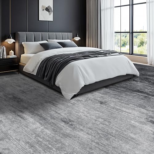 Washable Rug 8x10 Area Rugs for Living Room - Stain Resistant Non-Slip Backing Boho Rug for Bedroom,Durable & Ultra-Thin Vintage Large Area Rug(8x10,Gray)