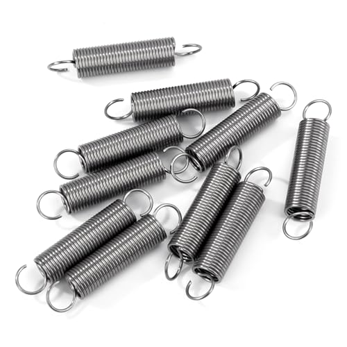 GUNGY Zugfedern mit Haken Edelstahl Zugfeder Spannfeder 50mm Außendurchmesser 10mm Drahtdurchmesser 1,0 mm Maximale Zugkraft 1,5kg 1,0x10x50mm 10 Stück