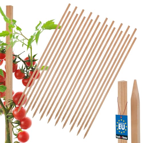KOTARBAU® 20er Set Tomatenstäbe Pflanzstäbe 150 cm Zaunpfahl Holzpfosten Holzpflock angespitzt Pflanzenstütze Zaunpfosten Rankhilfe...