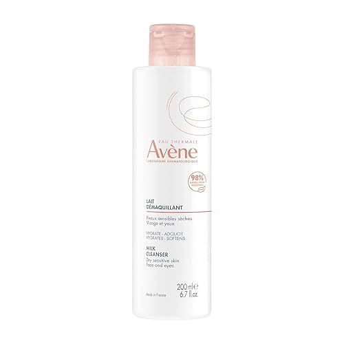 Eau Thermale Avene Gentle Milk Cleanser - Loción limpiadora hidratante sin enjuague sin jabón para pieles secas y sensibles 67 onzas líquidas