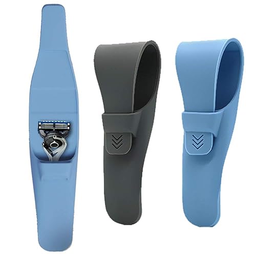 Paquete de 2 fundas de silicona para maquinilla de afeitar portátil suave funda protectora de bolsa, seguridad impermeable para viaje, funda de