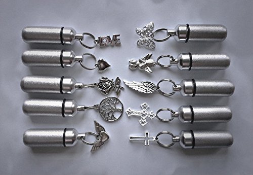 Pasco Specialty Products Family Assortment of 10 Brushed Silver ANOINTING Oil Holders - Includes 10 Velvet Pouches, 10 Ball-Chains & Funnel - Made in USA
