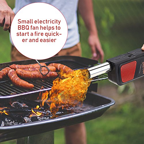 Nikou Grillgeblase Akku Grill Ventilator für Grill Grillanzunder, Electric BBQ Fan-HandgebläSe Langlebiges für Outdoor Camping Picknick Werkzeuge Tragbarer Elektrischer Grillventilator Kochwerkzeug