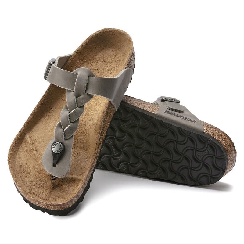 Image of Birkenstock Gizeh Braided Oiled Leather Sandals - Heritage Patina with Comfort, 8-8.5 Wide