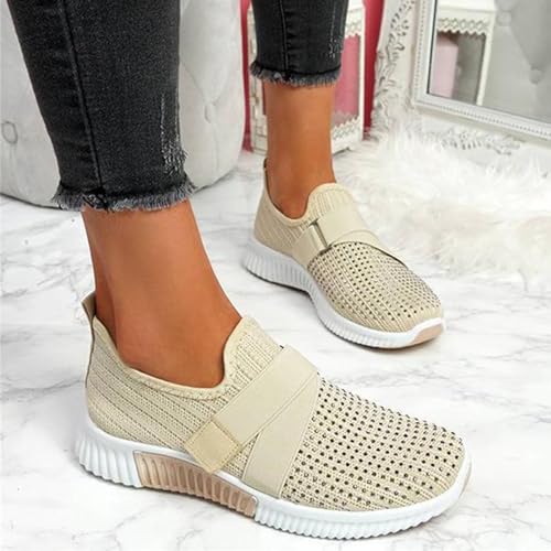 Casual Sneakers for Women Mesh Breathable Wide Width Walking Shoes Women's Comfort Fashion Sneakers Adjustable Hook and Loop Closure Non Slip Lightweight Tennis Sports Jogging Shoes3
