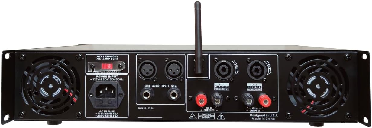 MR DJ AMP2000DSP 2Ch Class AB 2000W PA DJ Power Amplifier Onboard DSP Bluetooth USB
