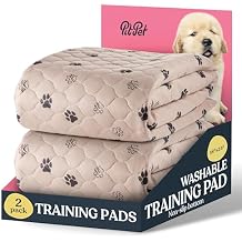Super Absorbent Washable Pee Pads for Dogs - 2-Pack Superior Reusable Puppy Pads Pet Training Pads 100% Waterproof Dog Pee Pad Protects Against Urine Leakage Non-Slip Grip Prevents Slipping& Bunching