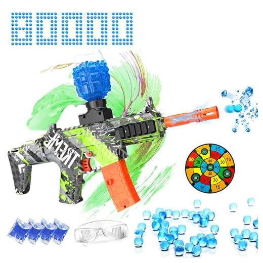 Electric Gel Ball Blaster Toys Splatter Ball Blaster with 80000+ Water Beads for Activities Team, Eco-Friendly Automatic Outdoor Games Toys, Boys and Girls Adult Gifts Ages 12+ (Green)