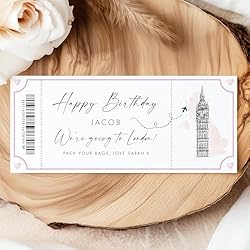 London Trip Ticket Gift Card Personalised