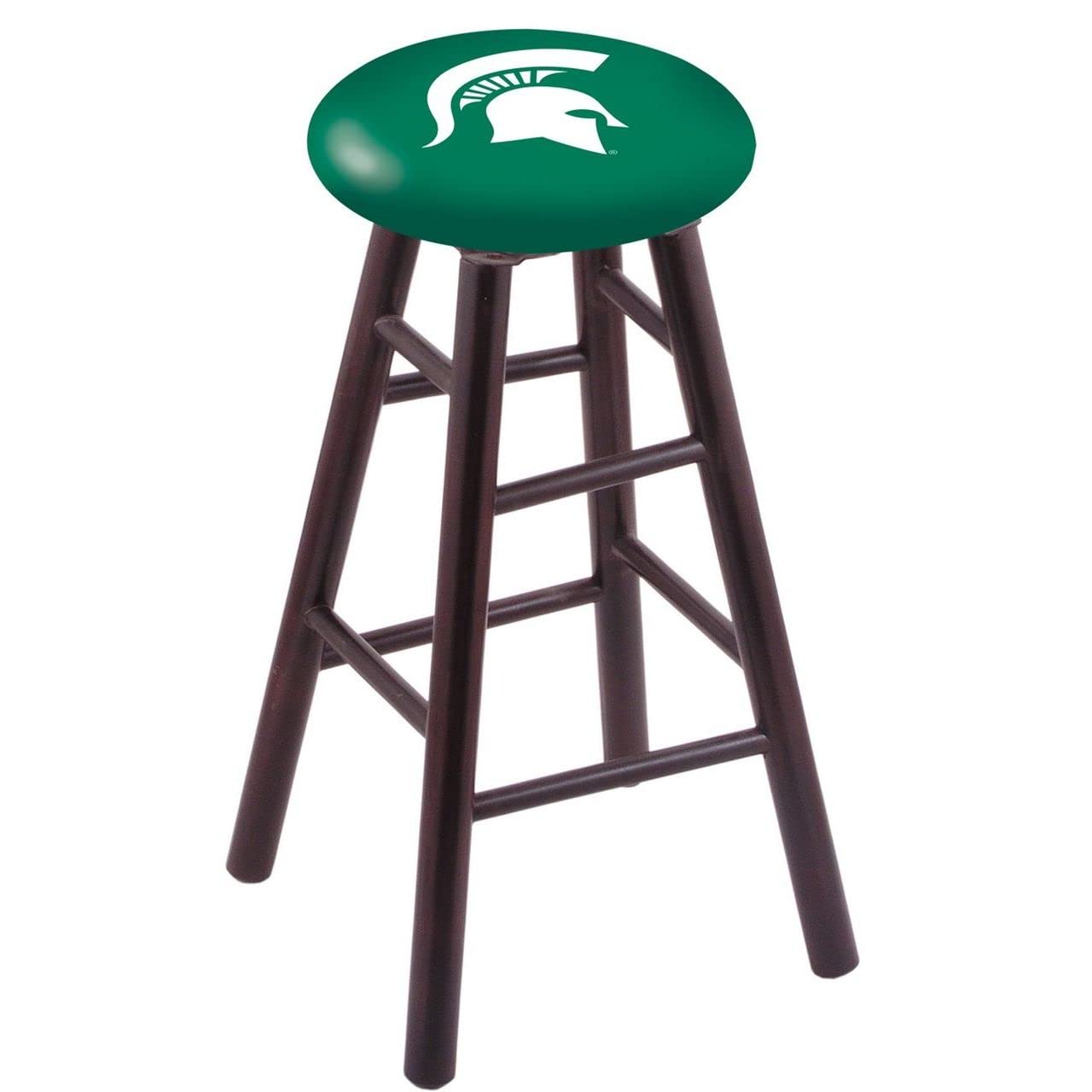 Holland Bar Stool Co. Maple Counter Stool in Dark Cherry Finish with Michigan State Seat by The