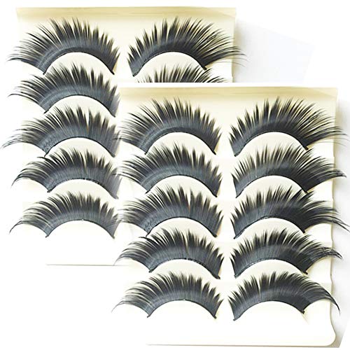 Drag Queen Lashes stage Exaggerated Fancy Dress False Eye Lashes Fluffy Thick Mink Handmade Long Black 10 works