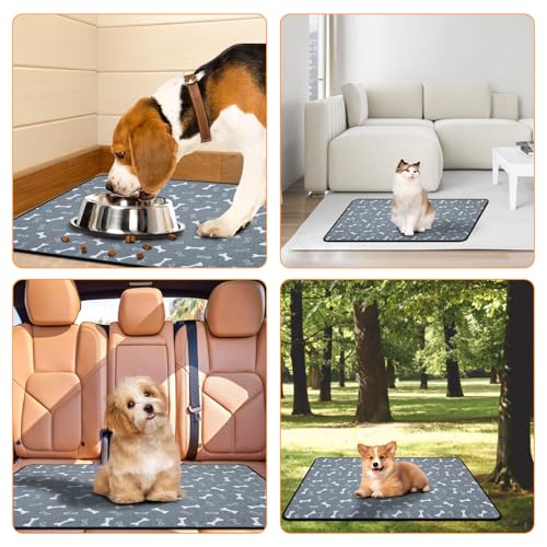 Wusboo 2 Stück Waschbar Haustier-Urinunterlage , 70 x 100 cm Hohe Saugfähigkeit Auslaufsicher Wiederverwendbare Hundeunterlage, Geeignet für Hunde, Katzen, Kaninchen und Meerschweinchen