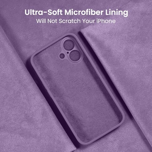 Image of FireNova Designed for iPhone 16 Case, Silicone Upgraded [Camera Protection] Phone Case, Soft Anti-Scratch Microfiber Lining Inside, 6.1 inch, Light Purple