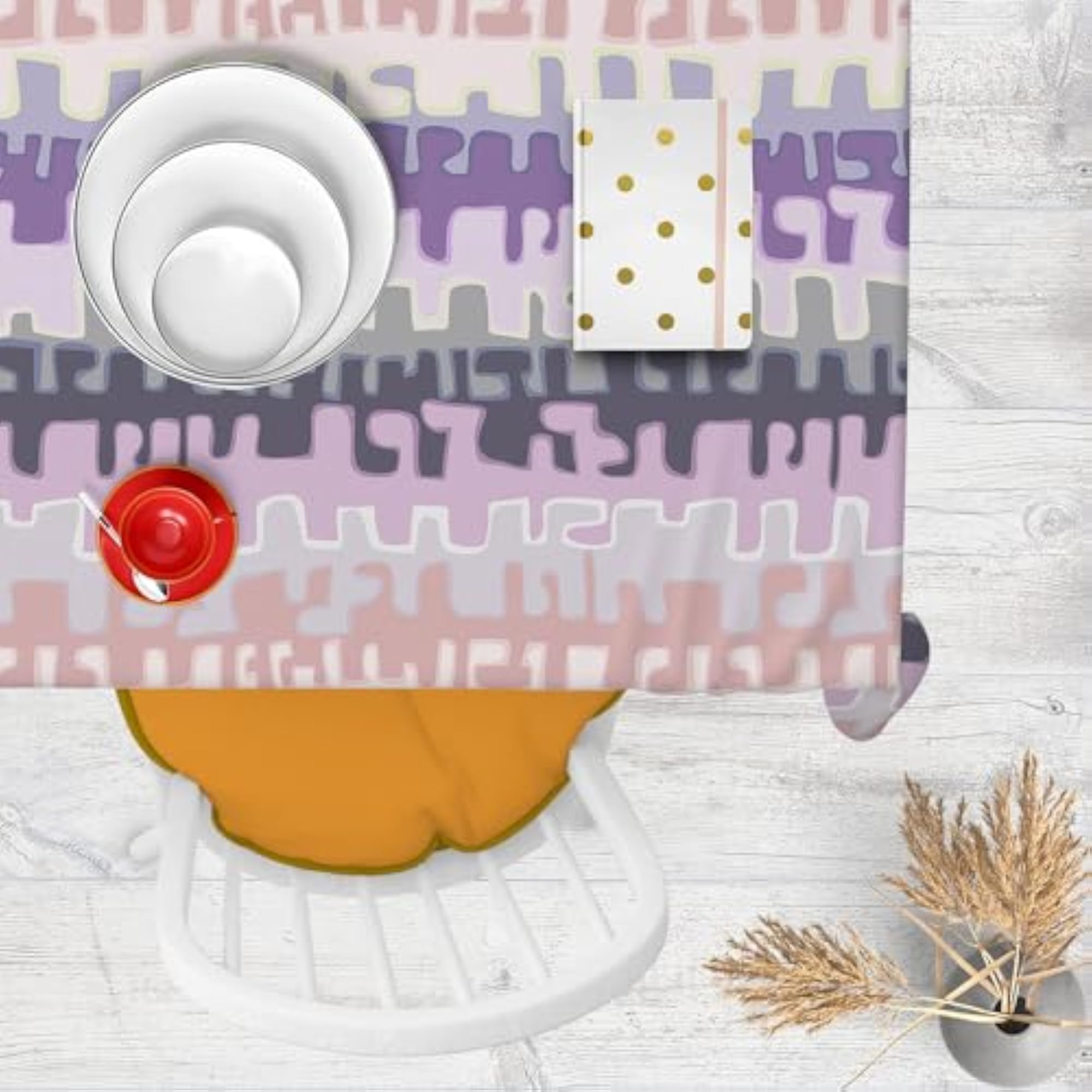 Brushstrokes & Stripes D2 Table Cloth Cover for Dining & Center Table