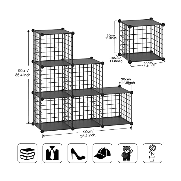 TUMUCUTE Wire Cube Storage Organizer, 6Cube Metal Storage Shelves