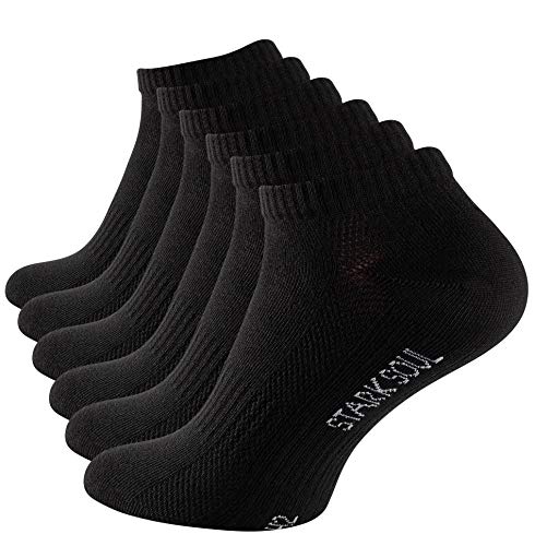STARK SOUL Sport & Lifestyle Sneaker Socken in Premium Qualität | Unisex für Damen & Herren | 6 Paar | Gr. 39-42, schwarz