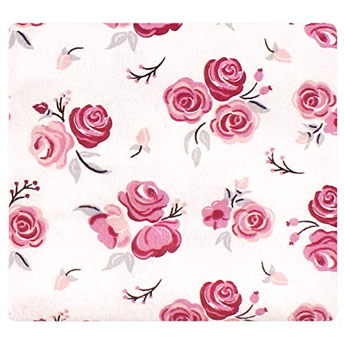 Image of Hudson Baby Unisex Baby Cotton Flannel Receiving Blankets Bundle, Cream Rose, One Size (Pack of 2)