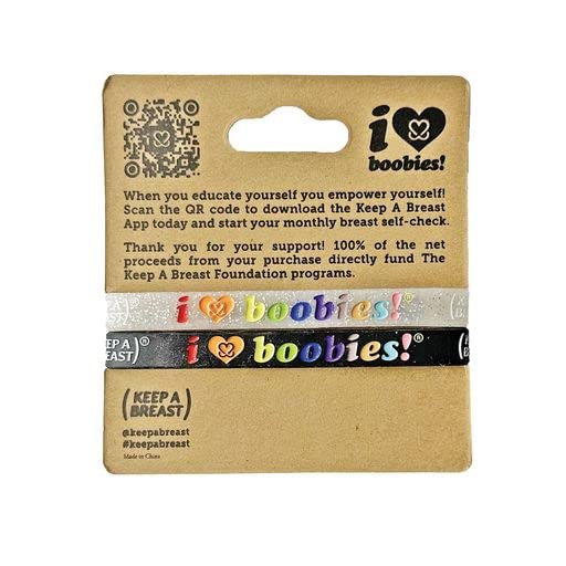 Keep A Breast LIMITED EDITION i love boobies! PRIDE Mini Bracelets 2-Pack