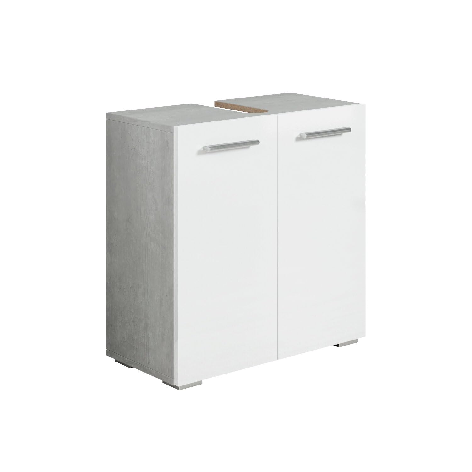 Badplaats B.V. Mueble bajo Lavabo Jupiter 60 x 30 x 60 cm - Gris hormigón con Blanco - Mueble de baño - Mueble de Lavabo de pie