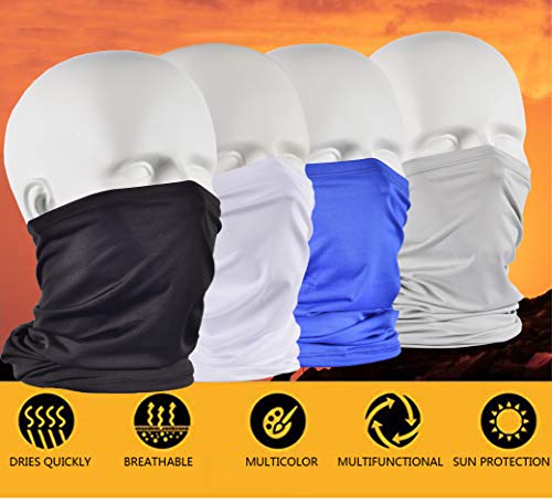 Image of UV Face Cover Neck Gaiter Mask Dust Protection Magic Scarf Wind Bandana Balaclava for Summer Running Fishing 4 PCS