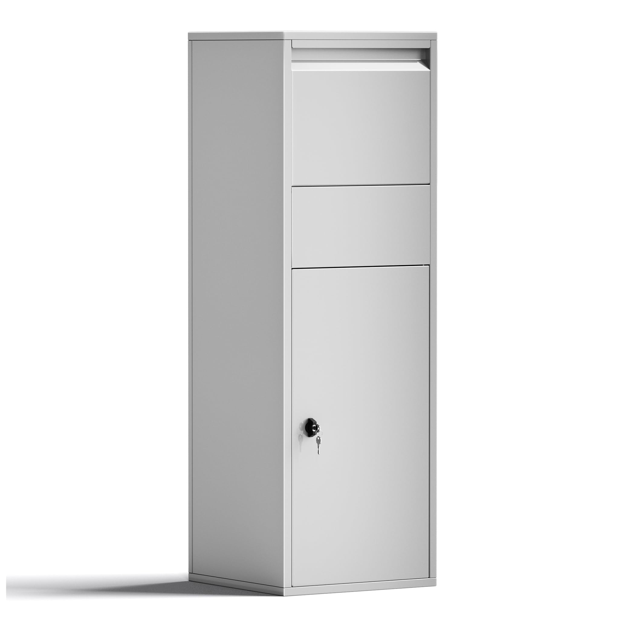 Wiltec Paketkasten silberfarben 460 x 450 x 1400 mm Paketbox Standbriefkasten