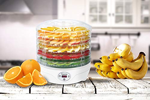SUNTEC Dörrautomat mit Timer – Dörrgerät klein & rund für Obst + Fleisch + Gemüse – 5 BPA freie Etagen und 2 Matten als… – Bild 3