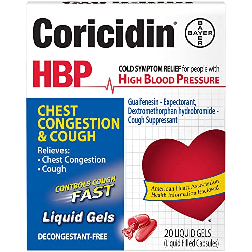 Coricidin HBP Chest Congestion & Cough Liqui-Gels 20 ea (Pack of 2)