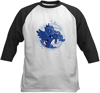 CafePress My Little Pony Princess Luna Kids Baseball Tee Kids Cotton Baseball Jersey, 3/4 Raglan Sleeve Shirt Black/White