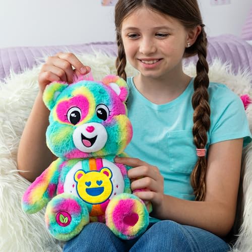 Care Bears 14” Good Vibes Bear- Tie-Dye Multicolored Plushie for Ages 4+ – Perfect Stuffed Animal Support Gift, Super Soft and Cuddly – Good for Girls and Boys, Employees, Collectors - Image 6