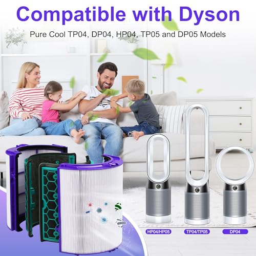 Image of TP04 Replacement Filter for Dyson HP04 TP04 DP04 TP05 DP05 Air Puri-fi-er, 2 Stage 360 Pure Cool Fan Combi Glass HEPA Filter & Activated Carbon Filter (Not for HP07 TP01 TP02 TP07 HP09), 1 Pack