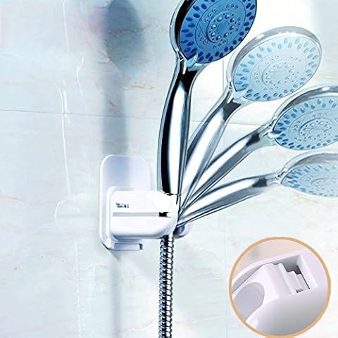 Adjustable Handheld Shower Head Holder Bracket, ABS+Plastic Bathroom 3M Adhesive Showerhead Adapter, Waterproof Wall Mounted Universal Showering Components - NO Tools Required Cover
