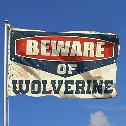 Drapeaux décoratifs vintage Wolverine grand format 152x244cm pour mur - 2