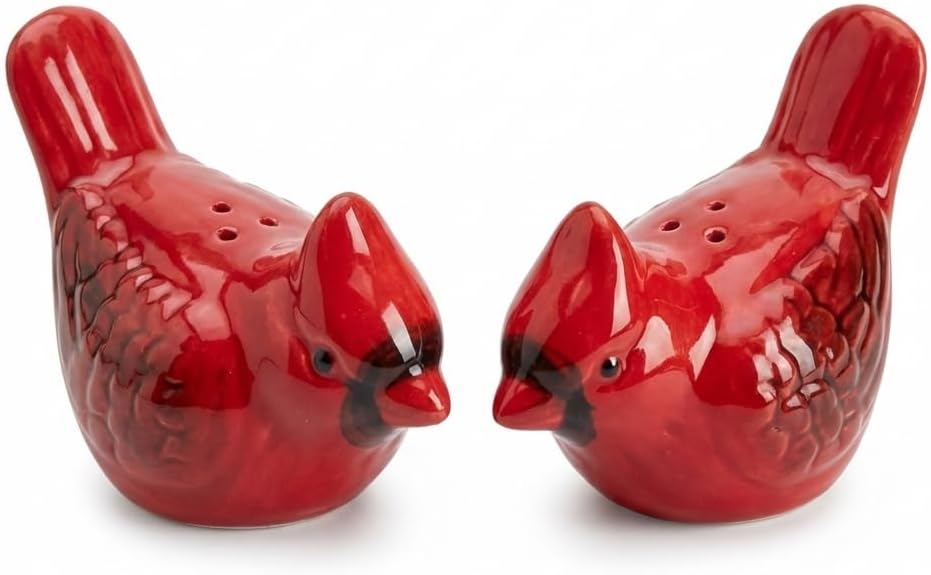 The Bridge Collection Ceramic Cardinal Salt And Pepper Shaker Set