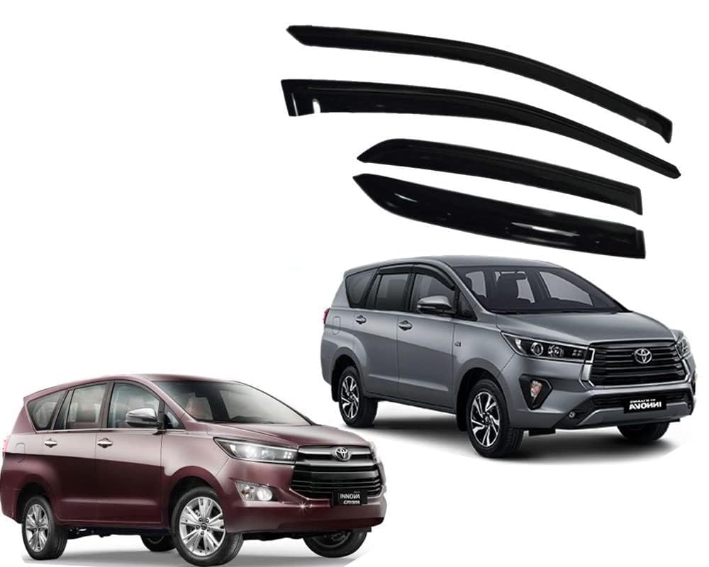 YUVA AUTO Premium Unbreakable Car Window Door Visor/Rain Guard/Wind Deflector Compatible with (Innova Crysta 6pcs)
